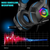Ozeino Gaming Headset for PS5 PS4 Xbox One Switch PC, Over Ear Gaming Headphones with Noise Cancelling Microphone Volume Control RGB Light, Deep Bass Stereo Sound Headset for Laptop Mac Phone